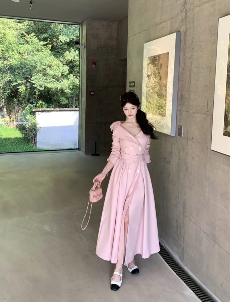 Double-breasted temperament dress slim coat for women
