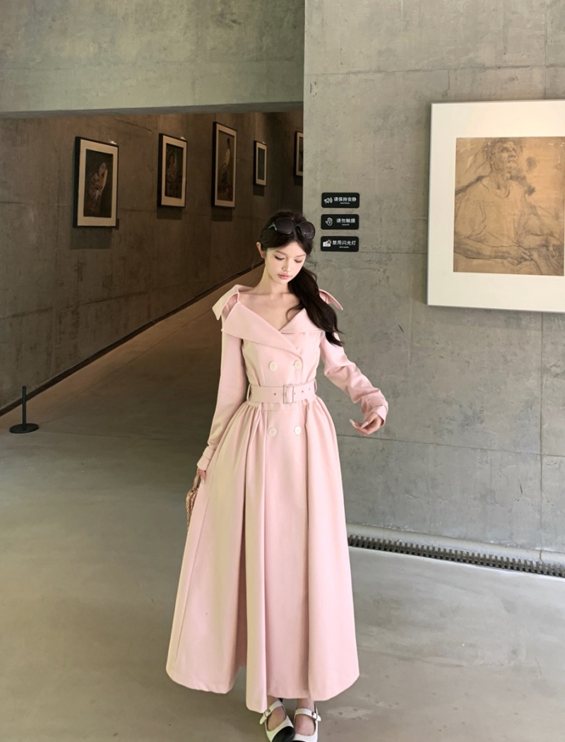Double-breasted temperament dress slim coat for women