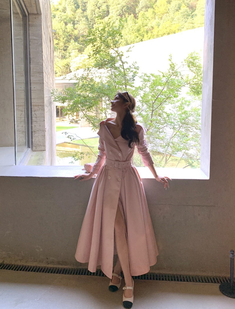 Double-breasted temperament dress slim coat for women