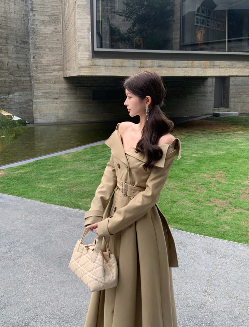 Double-breasted temperament dress slim coat for women
