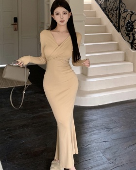 Package hip mermaid frenum dress sexy retro long dress for women