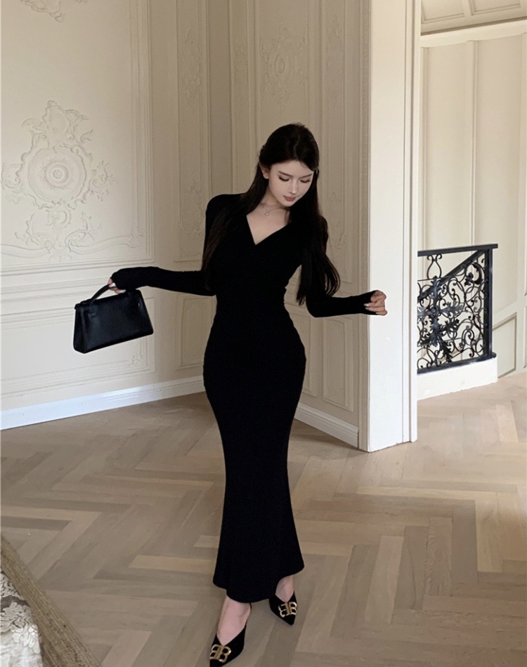 Package hip mermaid frenum dress sexy retro long dress for women