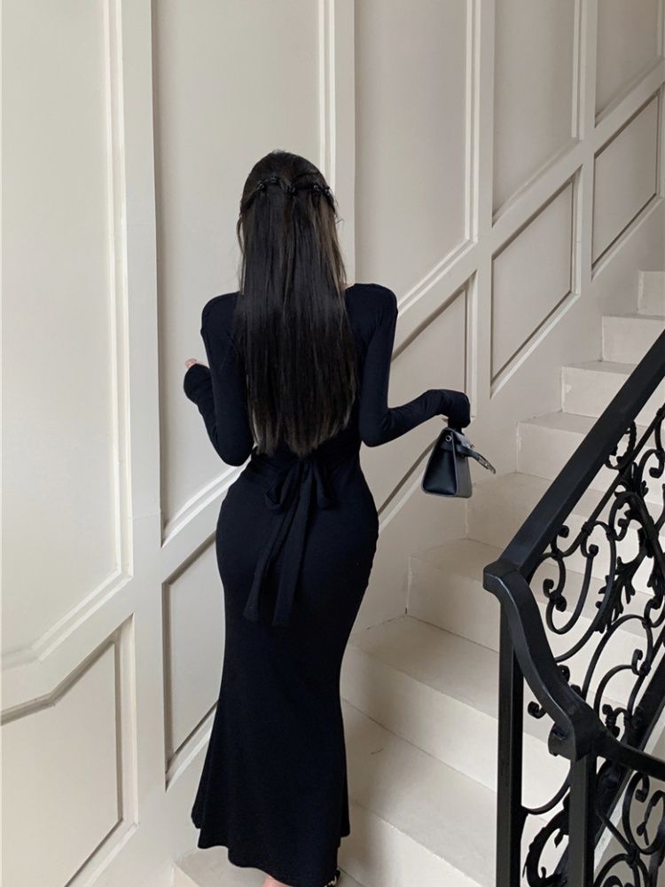Package hip mermaid frenum dress sexy retro long dress for women
