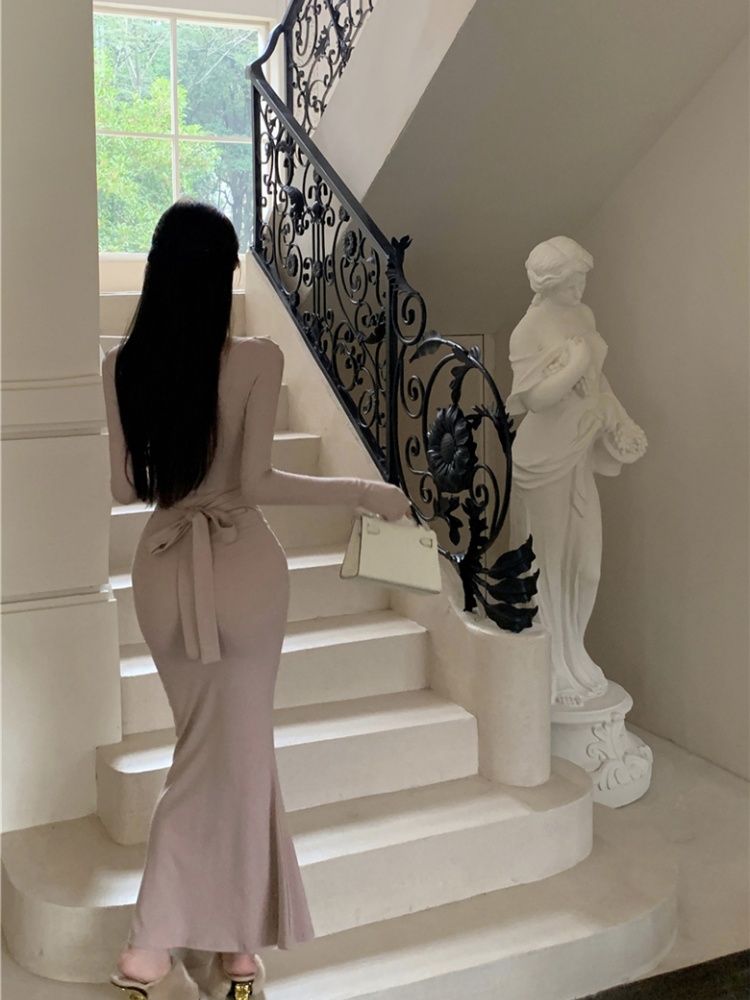 Package hip mermaid frenum dress sexy retro long dress for women