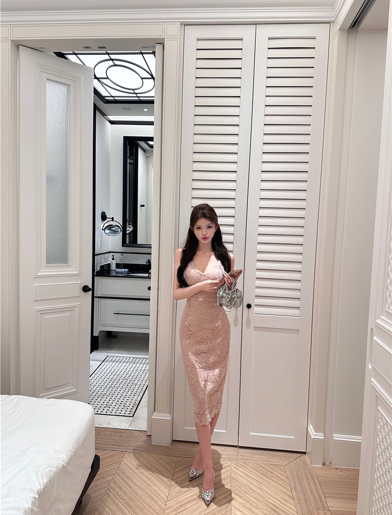 Retro package hip dress sexy tops 2pcs set for women
