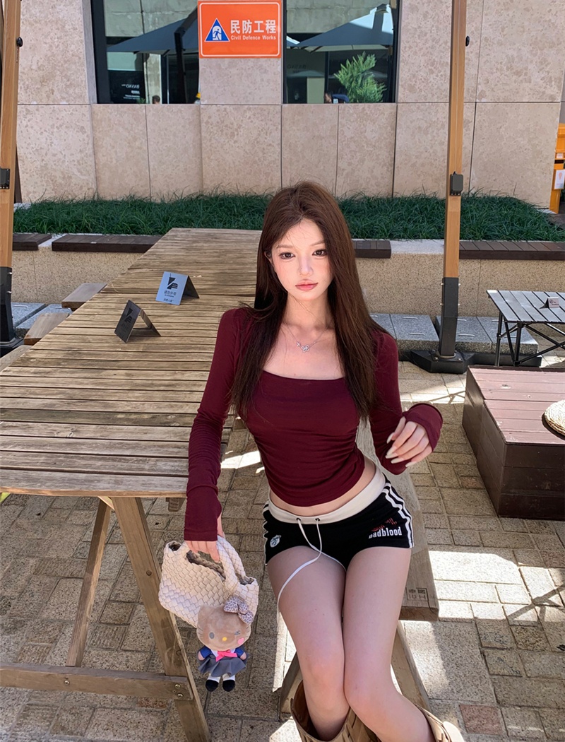 Autumn chouzhe T-shirt slim sexy tops for women