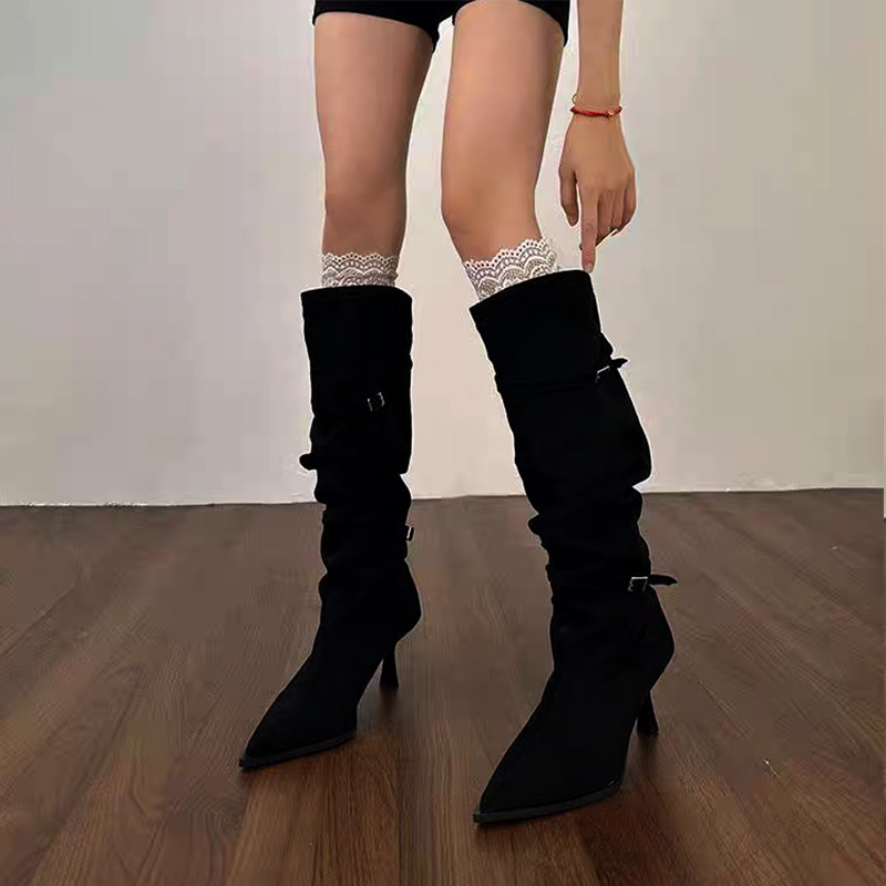 British style slim thigh boots autumn stilettos for women