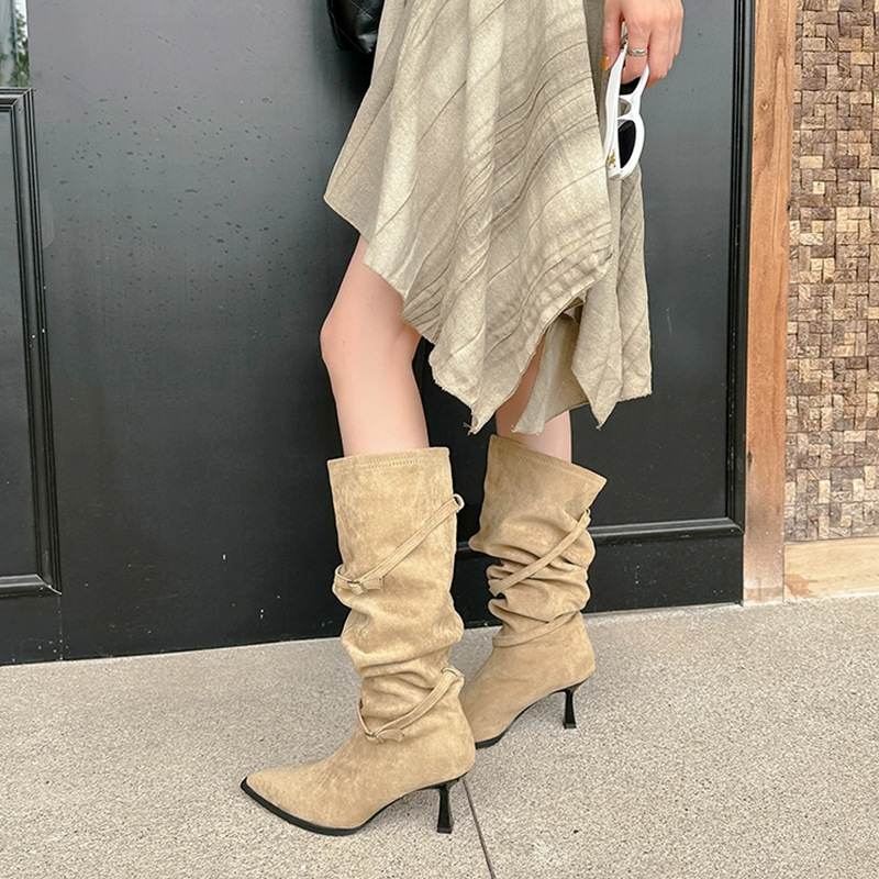 British style slim thigh boots autumn stilettos for women