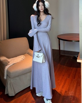 Tender sexy bottoming dress multicolor retro long dress