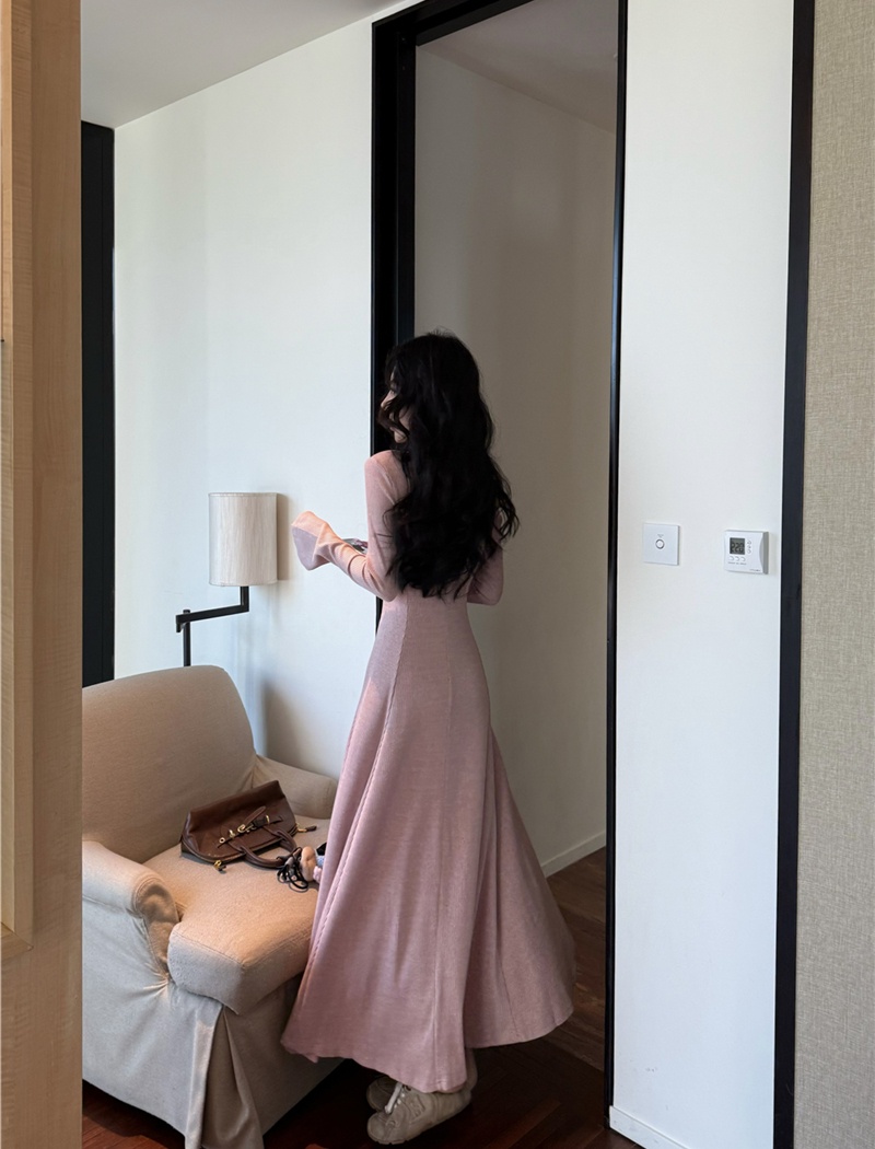 Tender sexy bottoming dress multicolor retro long dress