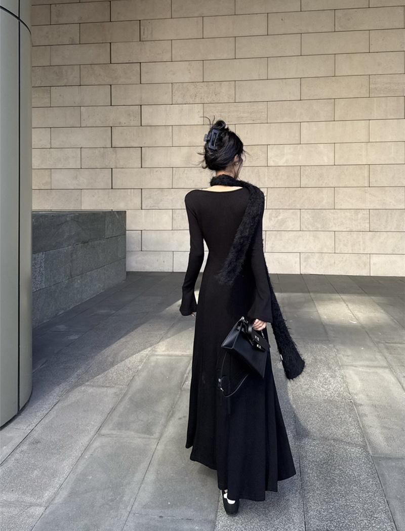 Tender sexy bottoming dress multicolor retro long dress