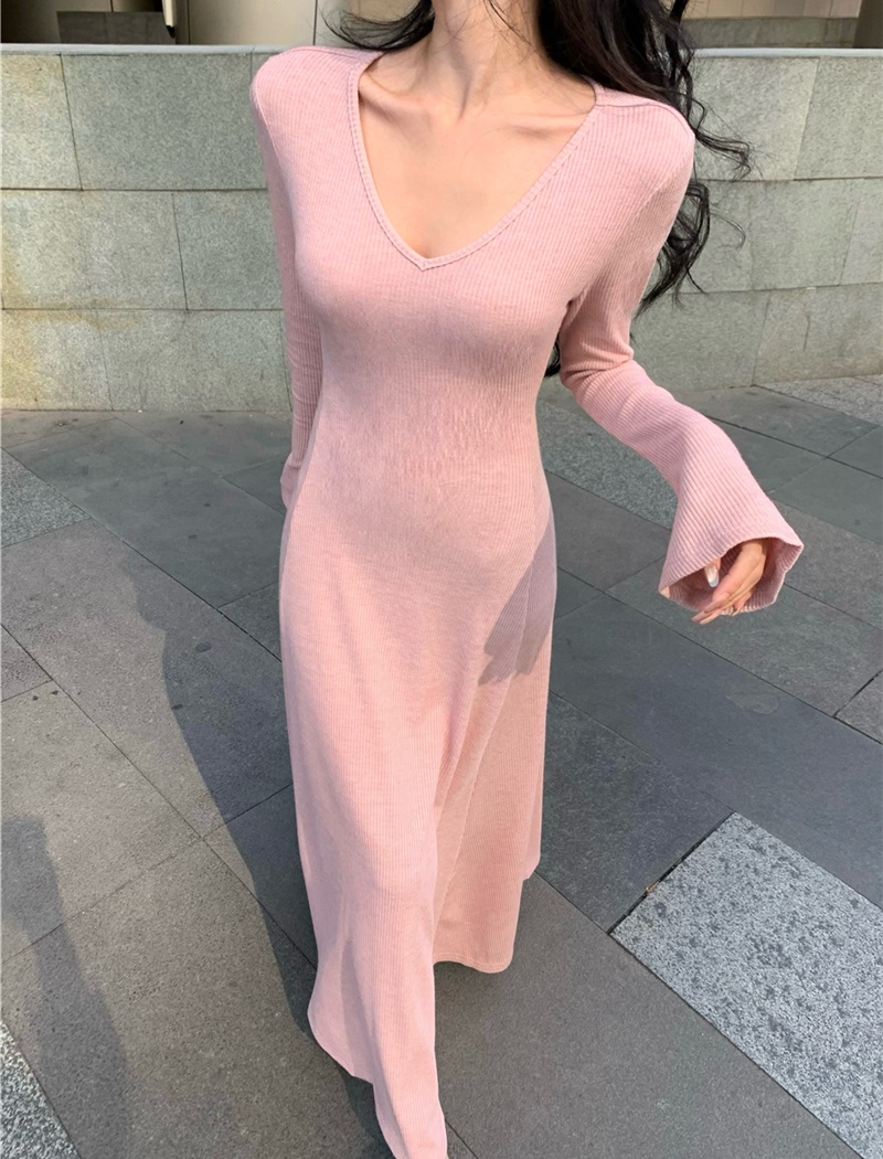 Tender sexy bottoming dress multicolor retro long dress
