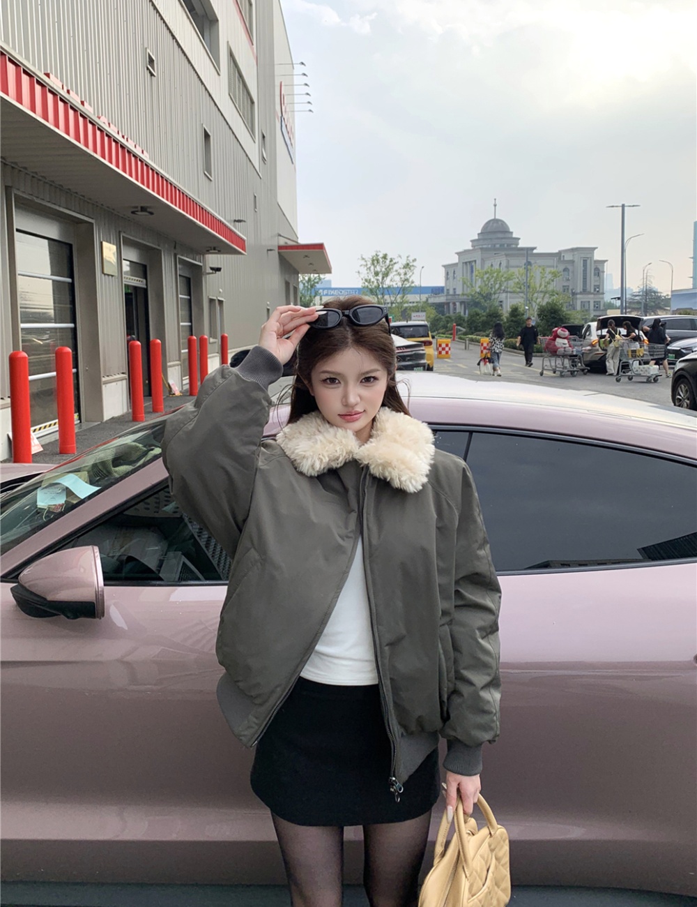 Loose elmo coat Korean style cotton coat for women