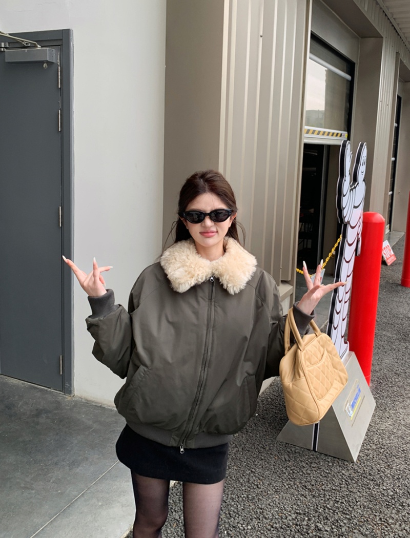 Loose elmo coat Korean style cotton coat for women