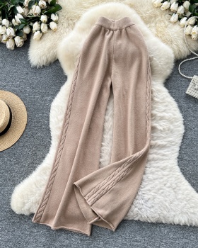 Slim elastic waist sweater elasticity casual pants