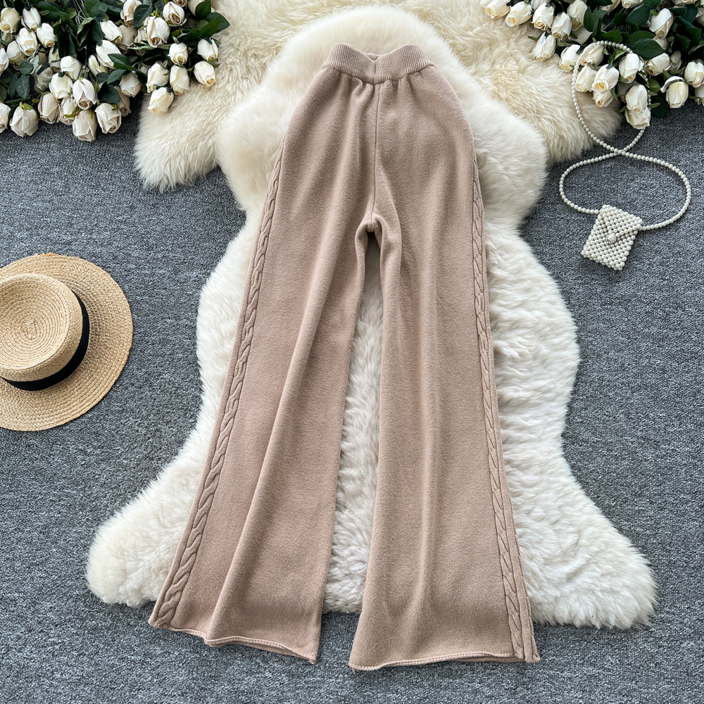 Slim elastic waist sweater elasticity casual pants
