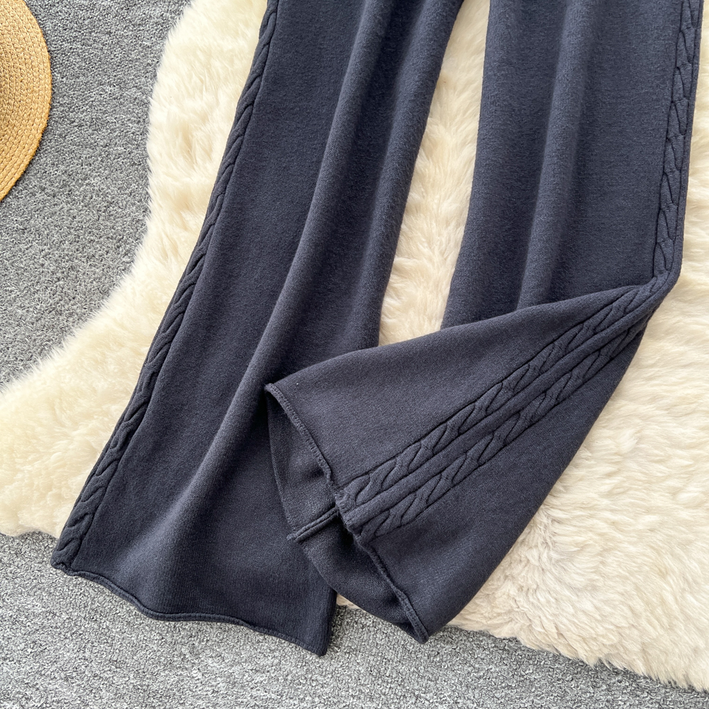 Slim elastic waist sweater elasticity casual pants
