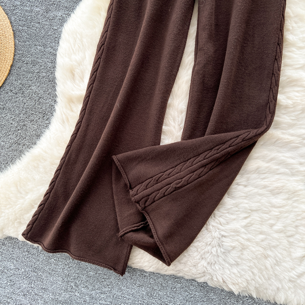 Slim elastic waist sweater elasticity casual pants