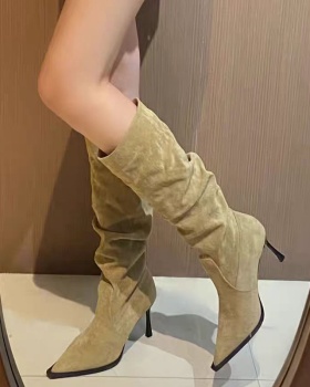High-heeled thigh boots long tube boots for women