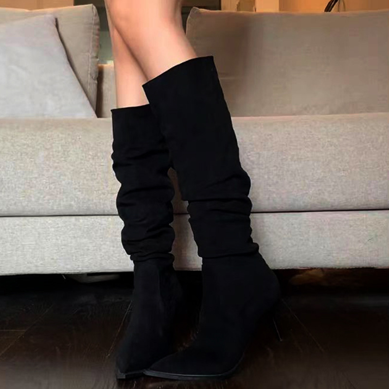 High-heeled thigh boots long tube boots for women