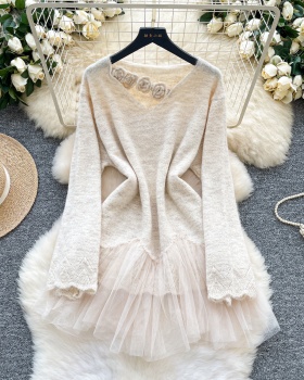Knitted gauze tops niche sweater for women