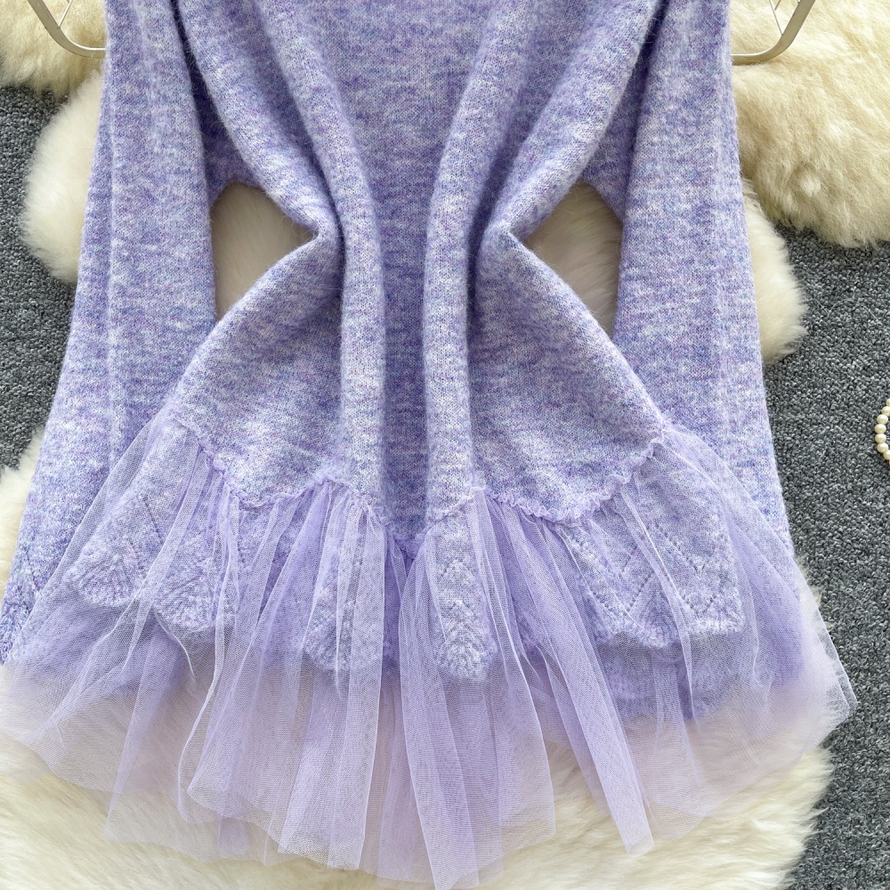 Knitted gauze tops niche sweater for women