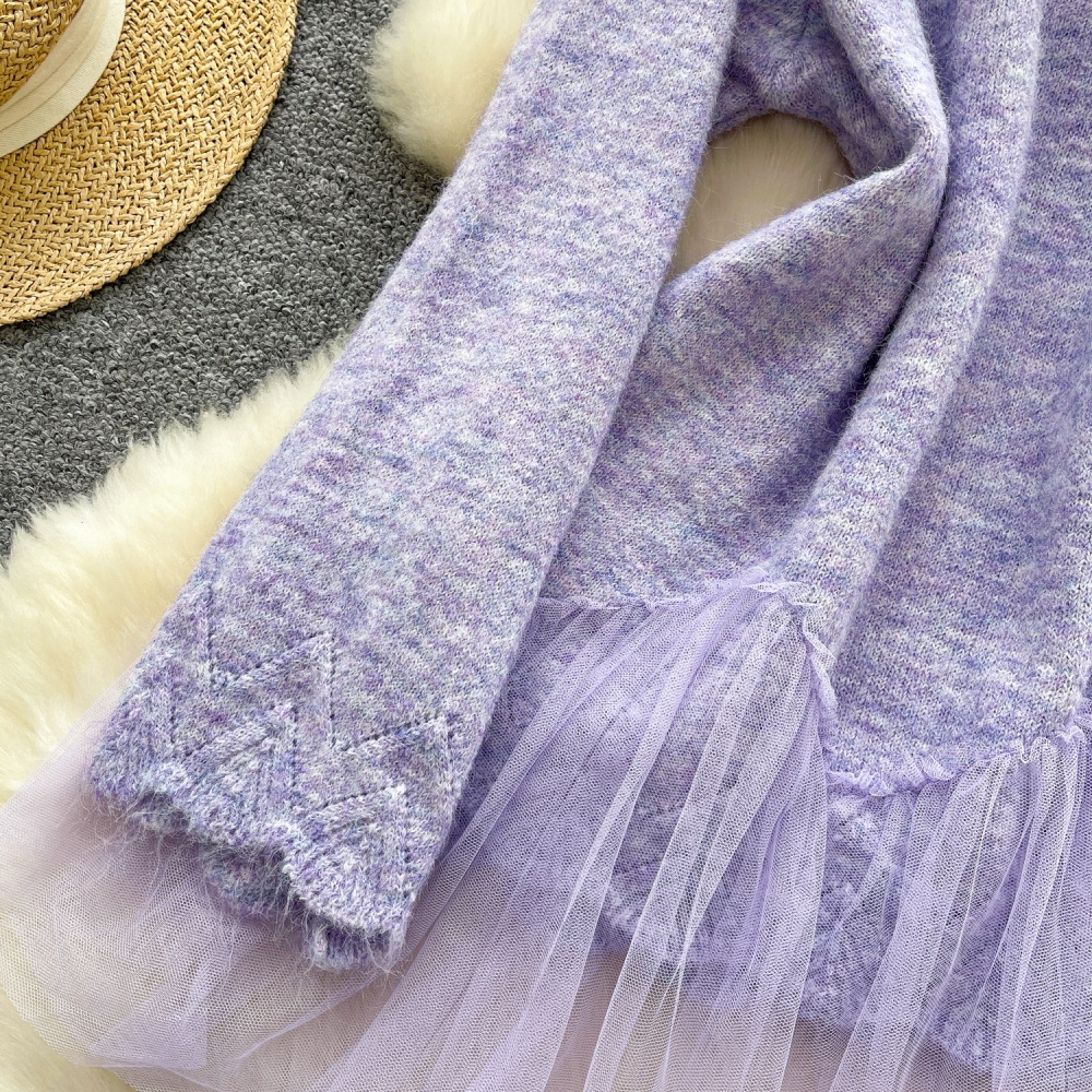Knitted gauze tops niche sweater for women