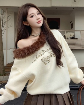 Lazy plus velvet fur collar autumn and winter hoodie