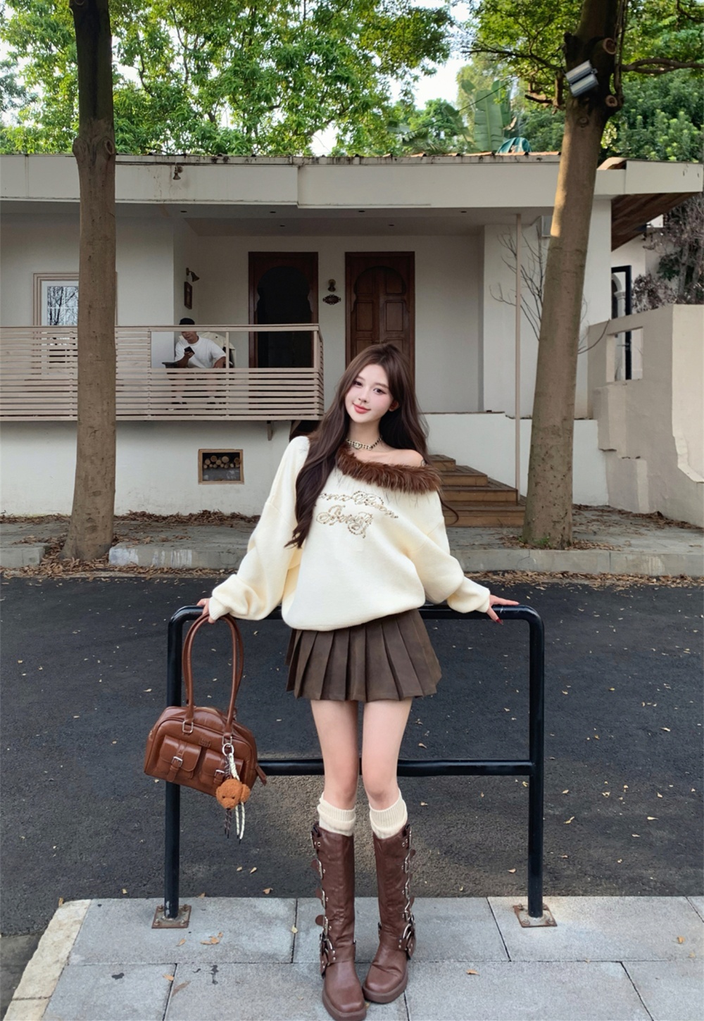 Lazy plus velvet fur collar autumn and winter hoodie