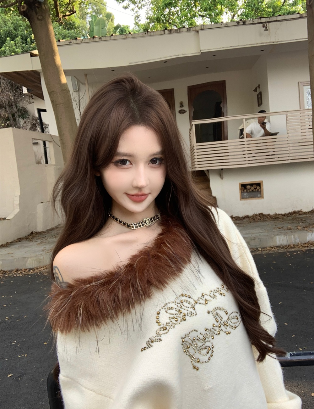Lazy plus velvet fur collar autumn and winter hoodie