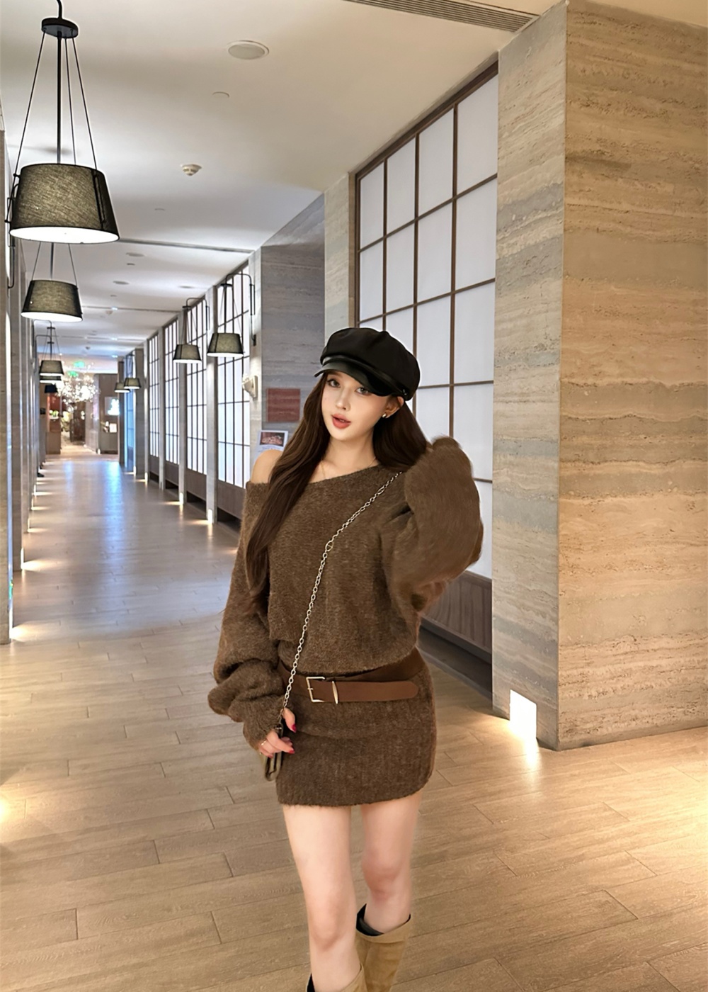 Temperament sexy slim dress spicegirl autumn and winter sweater