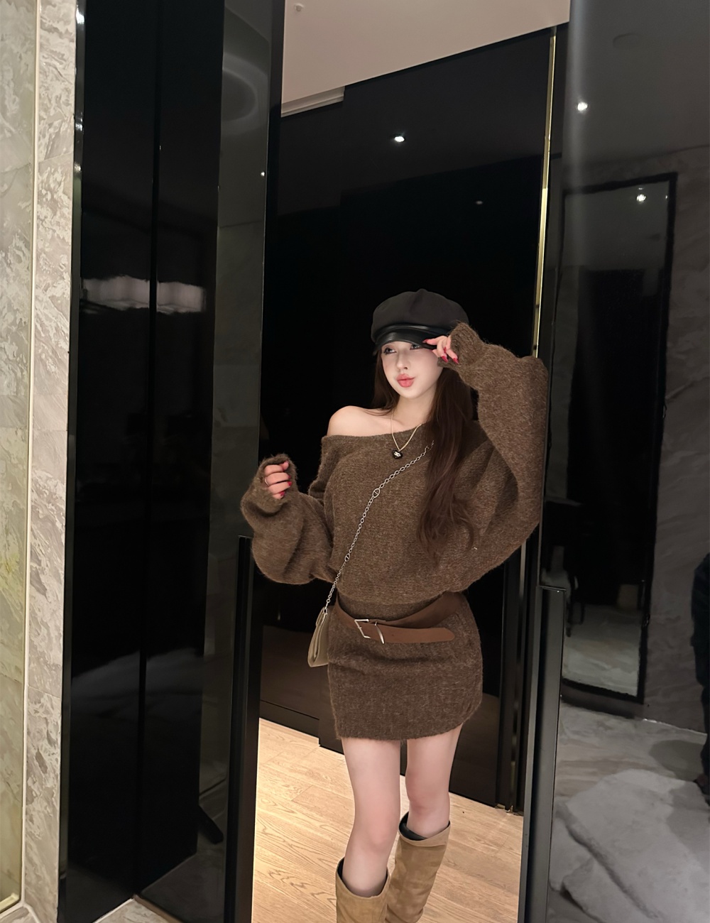Temperament sexy slim dress spicegirl autumn and winter sweater