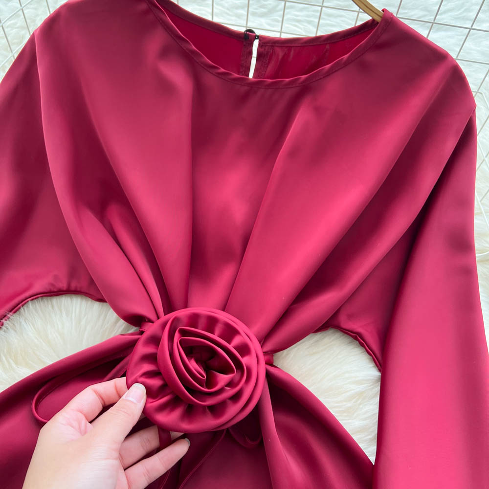 Light luxury slim long skirt retro tops a set for women