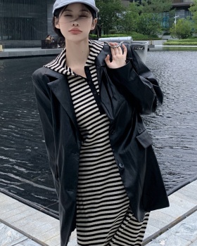 Autumn and winter loose business suit retro coat