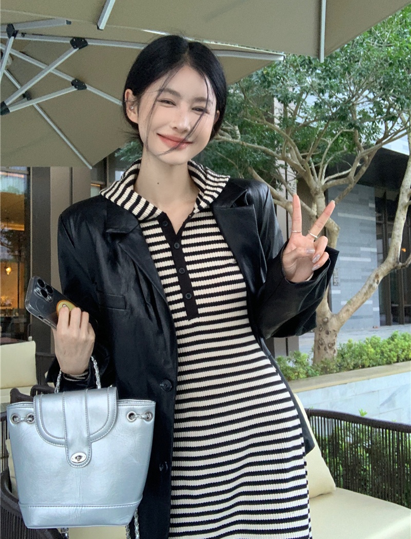 Autumn and winter loose business suit retro coat