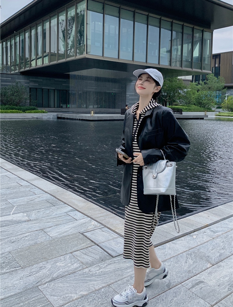 Autumn and winter loose business suit retro coat