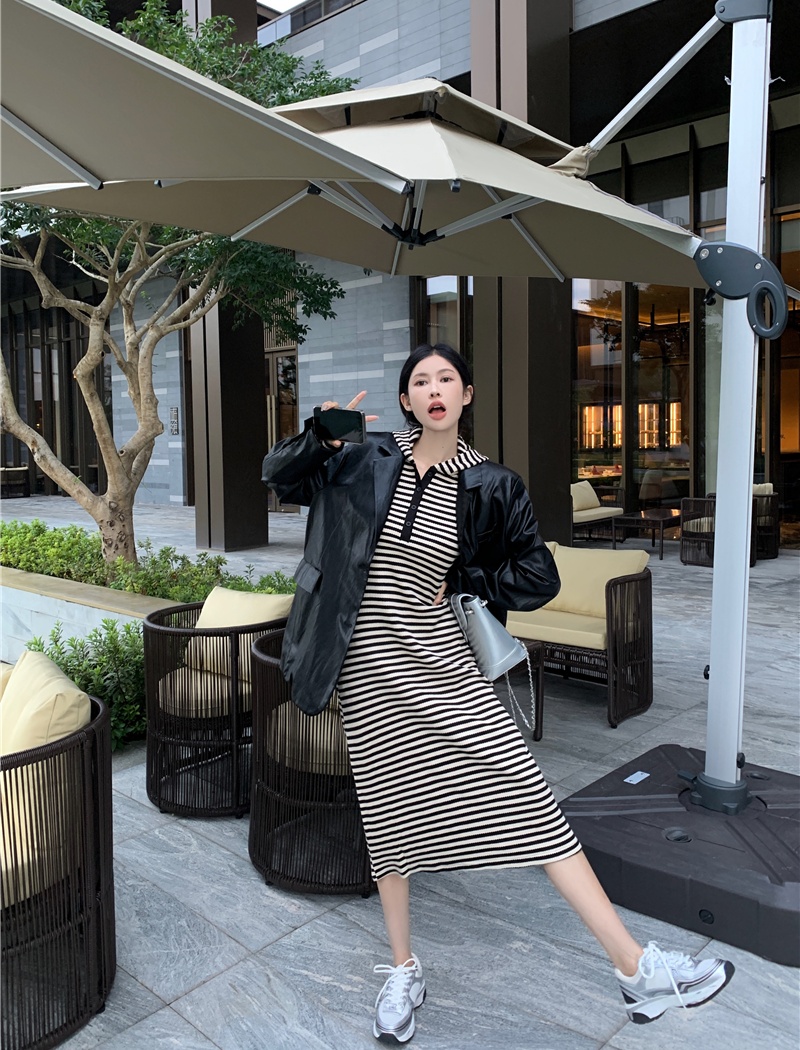 Autumn and winter loose business suit retro coat