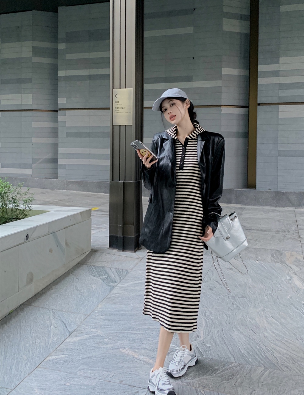 Autumn and winter loose business suit retro coat