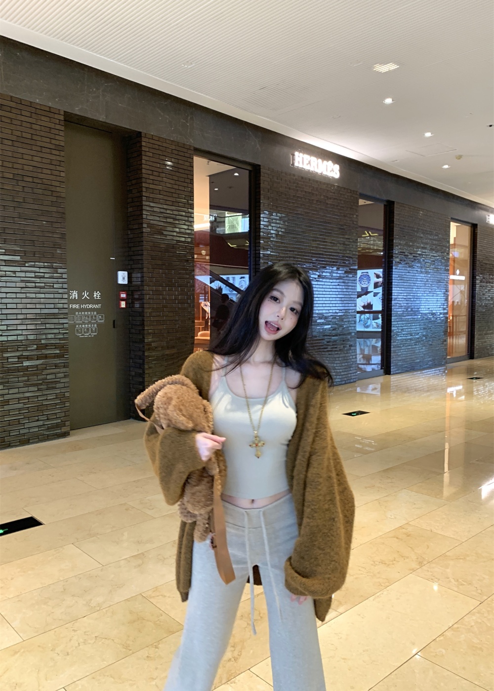 Brown cardigan