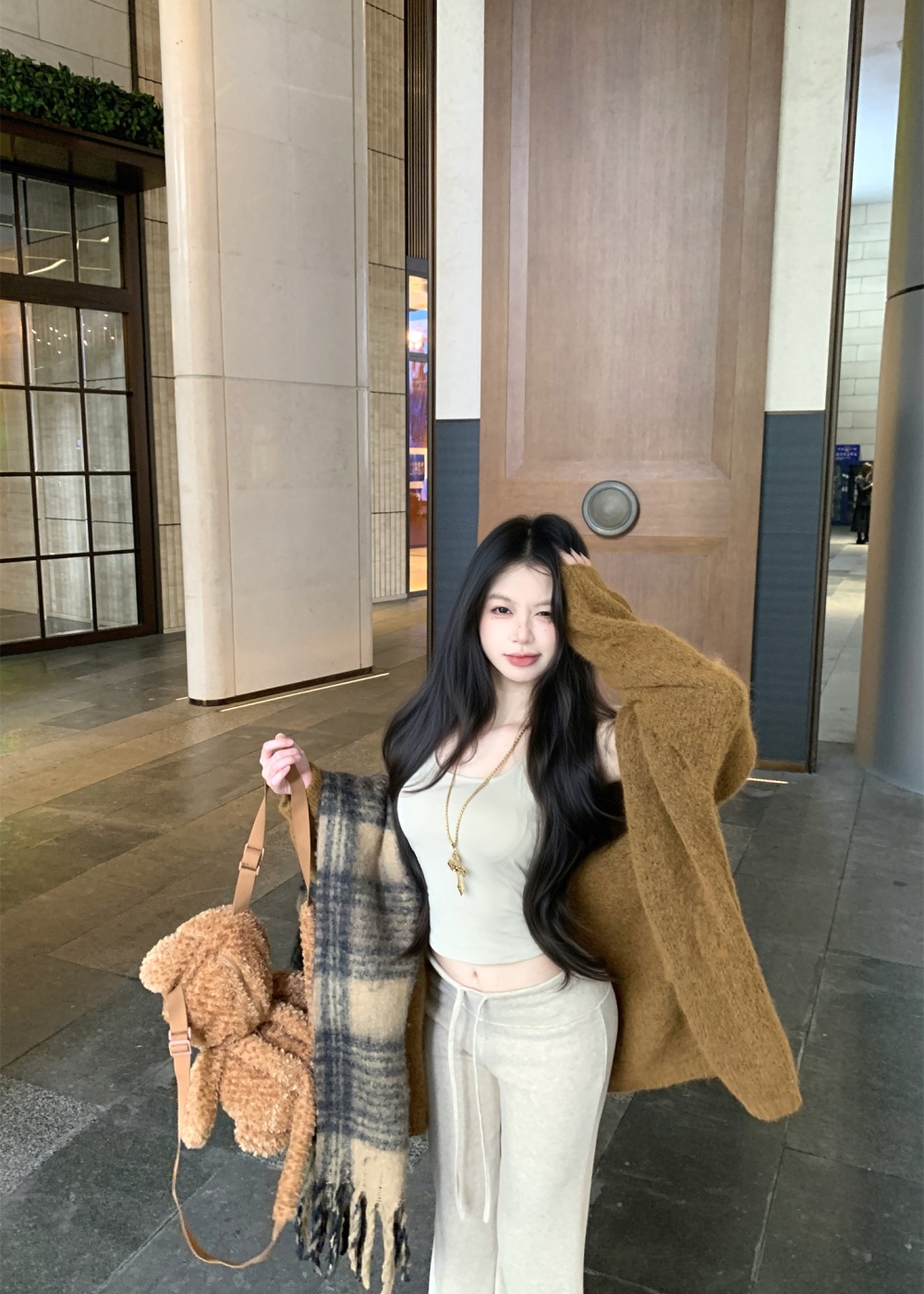 Brown cardigan
