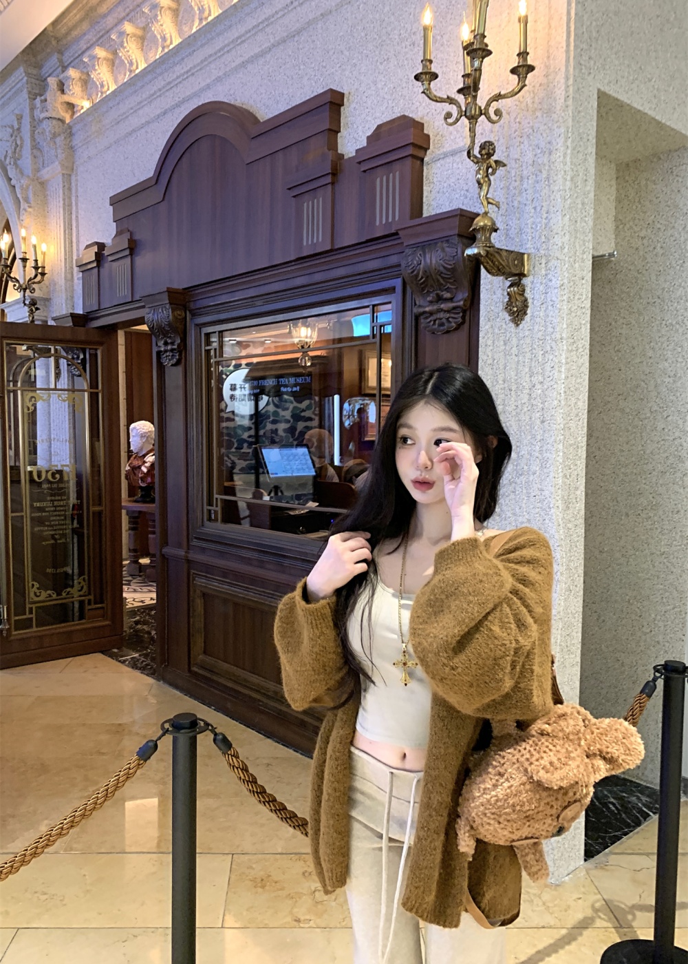 Brown cardigan