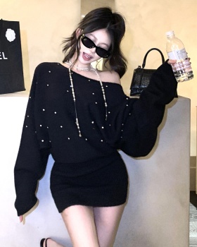 Bat sleeve autumn and winter dress for women