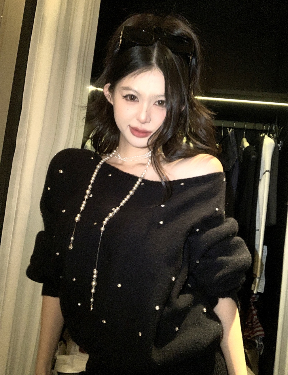 Bat sleeve autumn and winter dress for women
