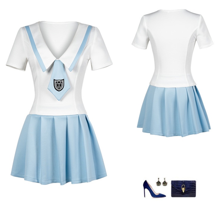 Sexy autumn and winter skirt pleated show young uniform a set