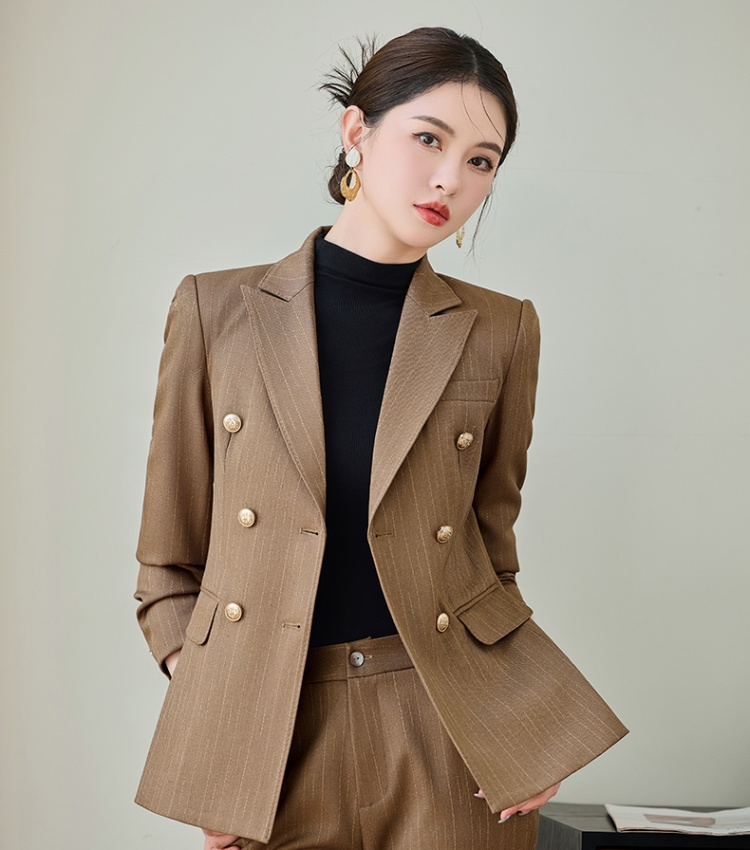Autumn a buckle business suit slim coat for women