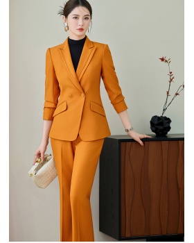 A buckle commuting business suit slim coat 2pcs set