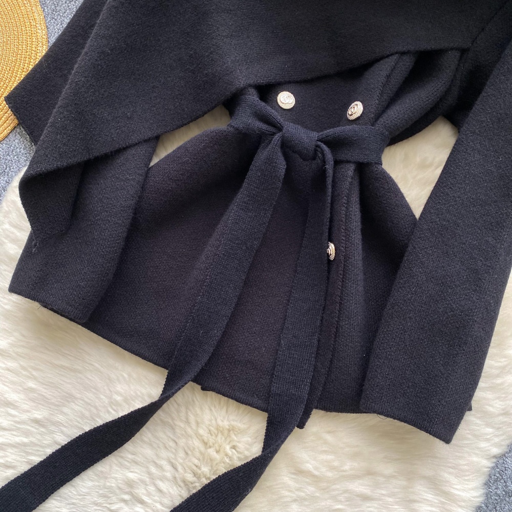 Bandage woolen coat Korean style scarves for women
