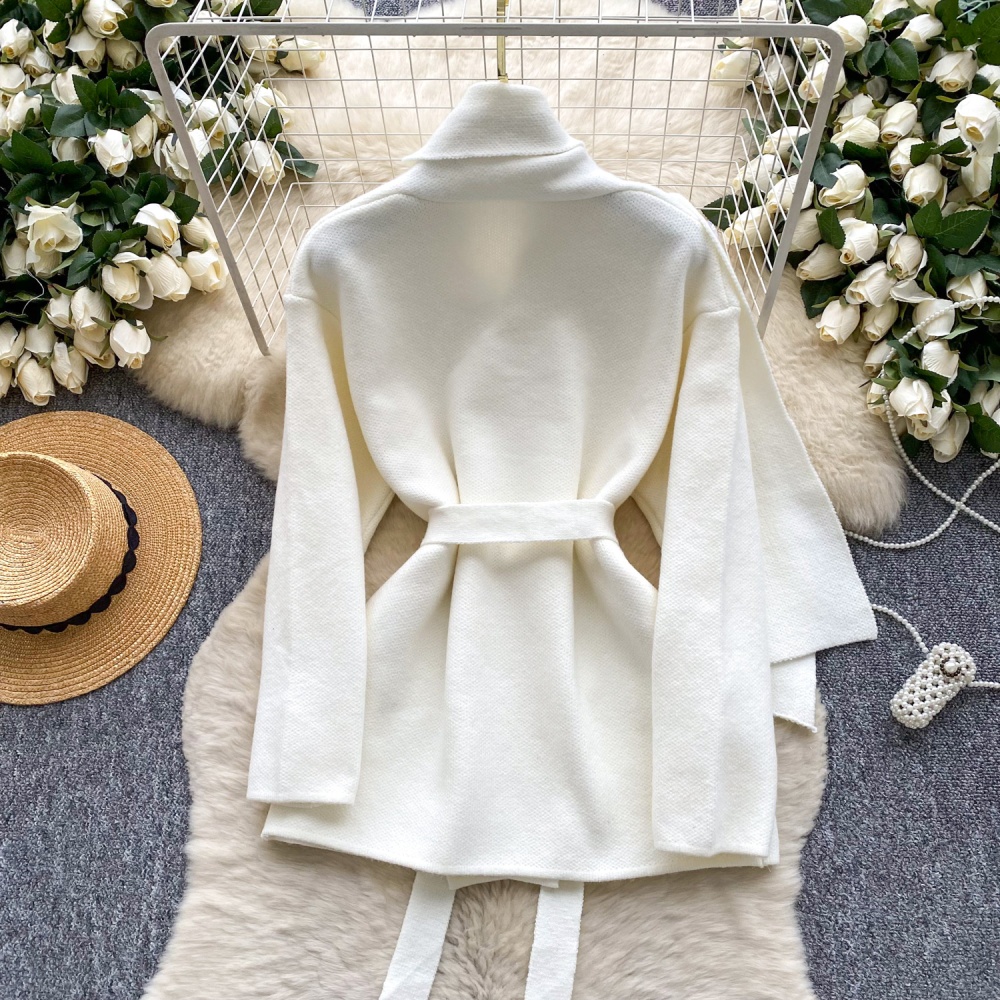 Bandage woolen coat Korean style scarves for women