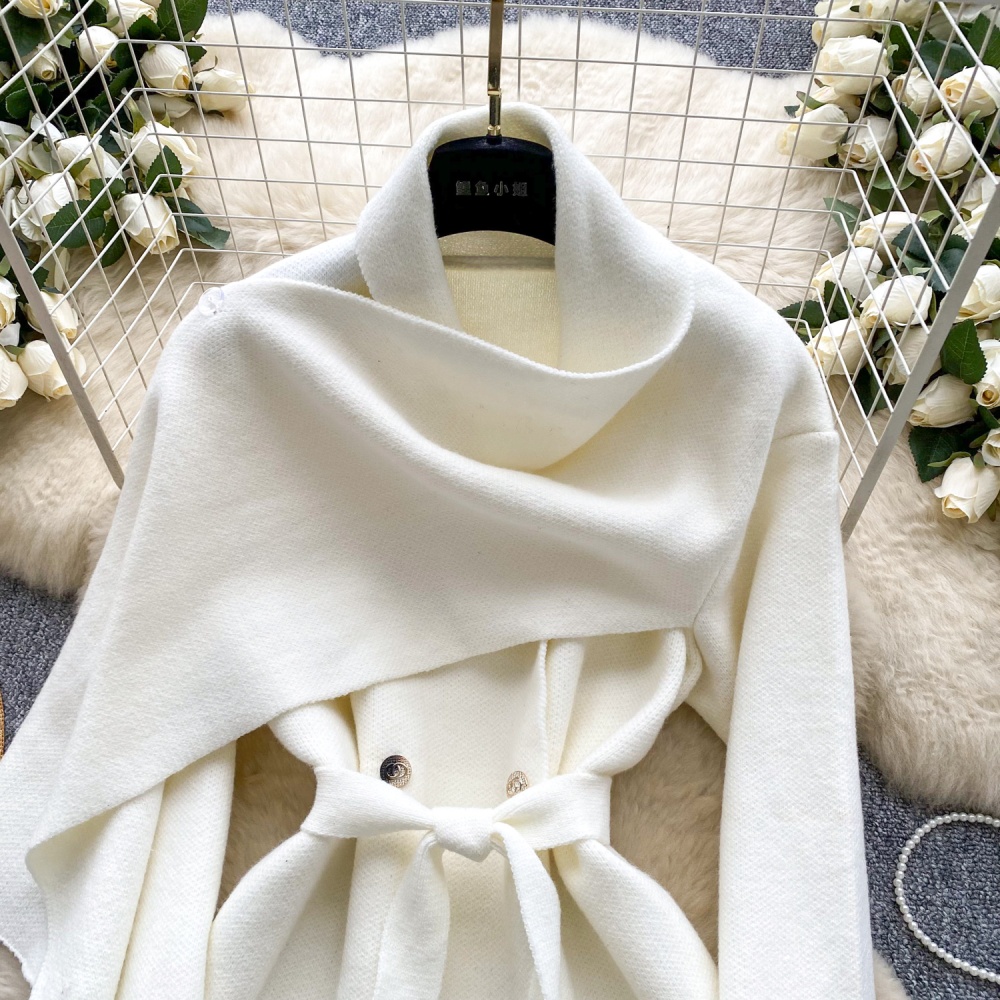 Bandage woolen coat Korean style scarves for women