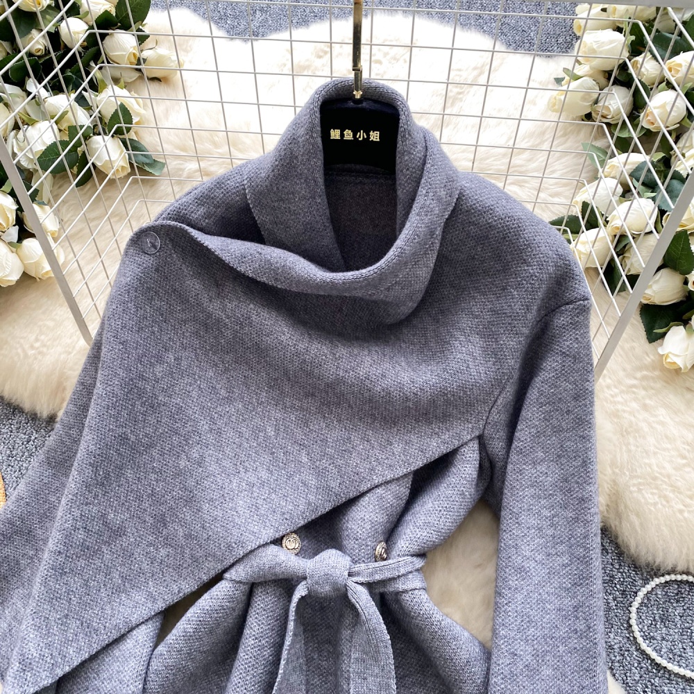 Bandage woolen coat Korean style scarves for women
